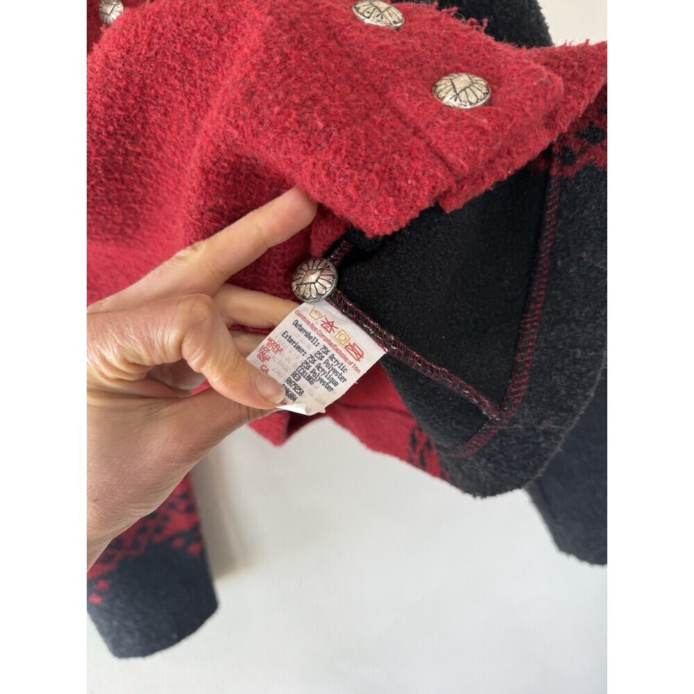 Vtg County Clothing Co Toggle Colorback Button Up Jacket Red Black Gray L Large - Picture 3 of 4